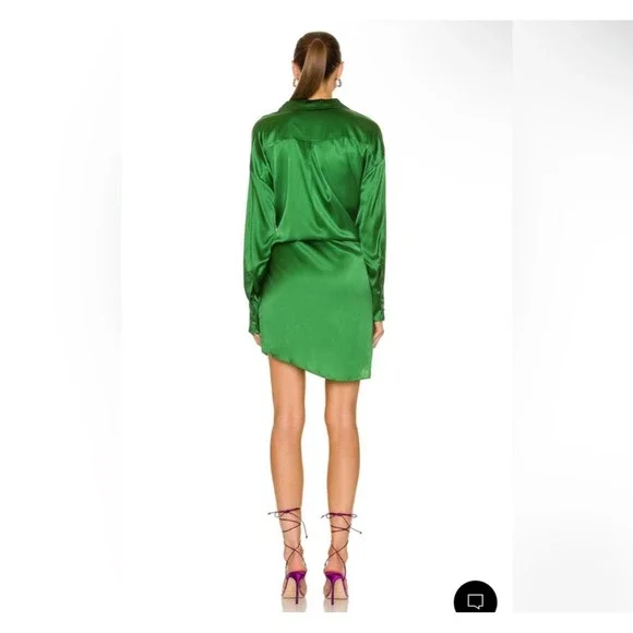 NWT Ser.o.ya Silk Demi Mini Dress in Amazon Green Small $495 -  sanvalentin.cl